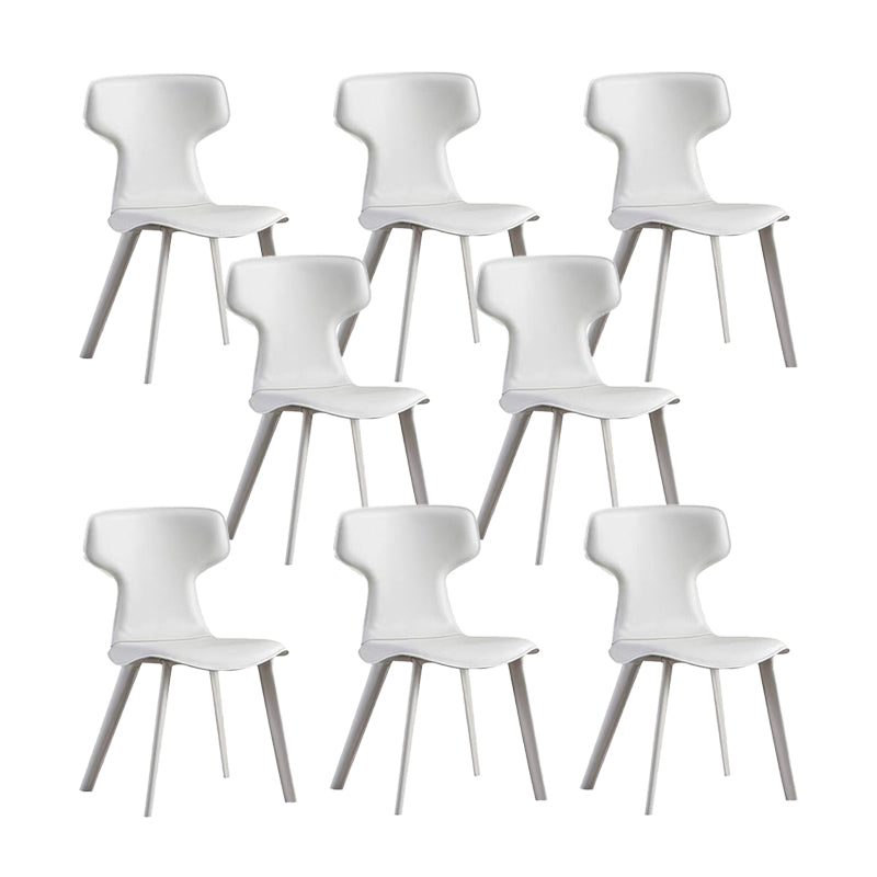 Faux Leather Dining Chairs Contemporary Arm Chairs with Metal Base