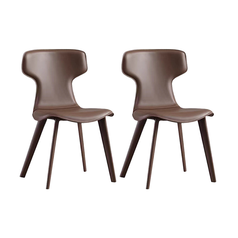 Faux Leather Dining Chairs Contemporary Arm Chairs with Metal Base