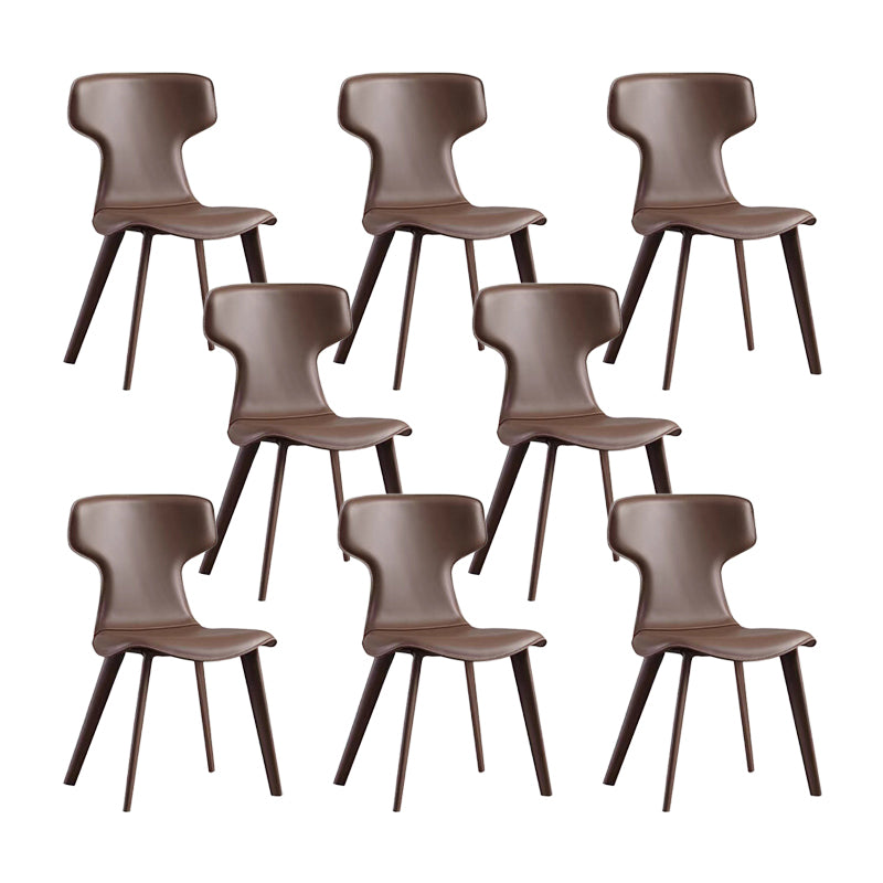 Faux Leather Dining Chairs Contemporary Arm Chairs with Metal Base