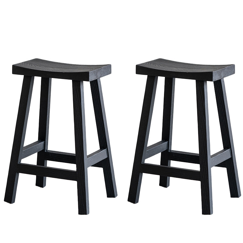 Modern Style Counter Stool Black Solid Wood Bar Stool for Indoor