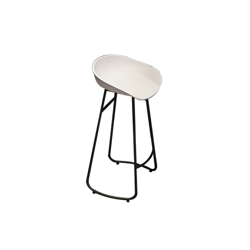 Industrial Plastic Counter Stool Armless Bar Stool with Metal Base