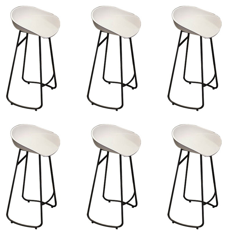 Industrial Plastic Counter Stool Armless Bar Stool with Metal Base