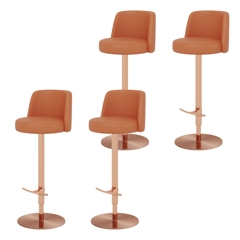 Glam Style Liftable Bar Stool PU Leather Counter Bar Stool with Metal Legs for Home