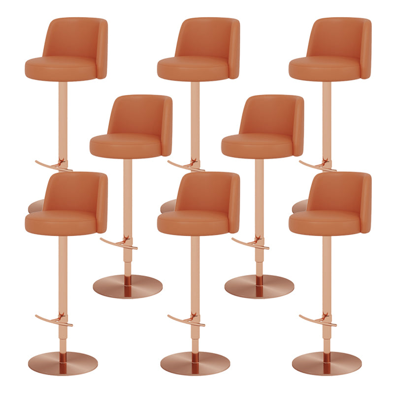 Glam Style Liftable Bar Stool PU Leather Counter Bar Stool with Metal Legs for Home