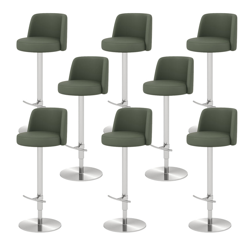 Glam Style Liftable Bar Stool PU Leather Counter Bar Stool with Metal Legs for Home