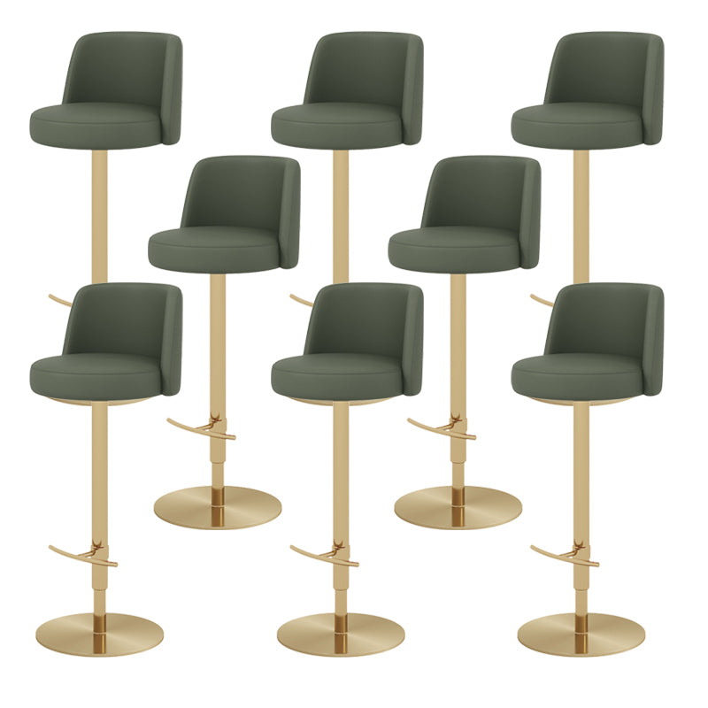 Glam Style Liftable Bar Stool PU Leather Counter Bar Stool with Metal Legs for Home