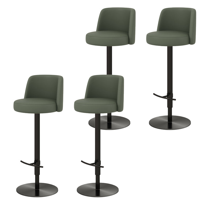 Glam Style Liftable Bar Stool PU Leather Counter Bar Stool with Metal Legs for Home