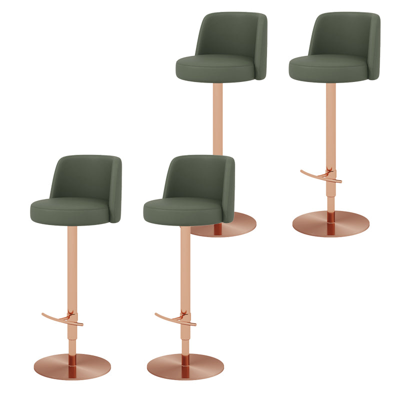 Glam Style Liftable Bar Stool PU Leather Counter Bar Stool with Metal Legs for Home