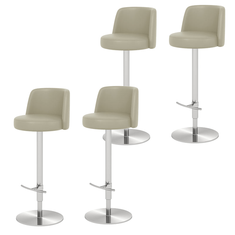 Glam Style Liftable Bar Stool PU Leather Counter Bar Stool with Metal Legs for Home