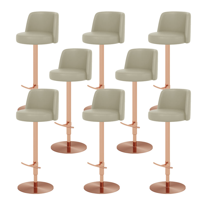 Glam Style Liftable Bar Stool PU Leather Counter Bar Stool with Metal Legs for Home