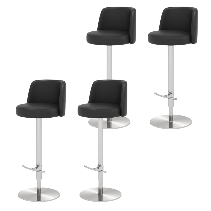 Glam Style Liftable Bar Stool PU Leather Counter Bar Stool with Metal Legs for Home