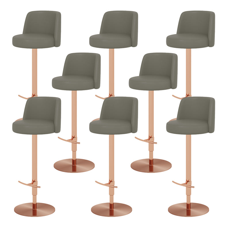 Glam Style Liftable Bar Stool PU Leather Counter Bar Stool with Metal Legs for Home