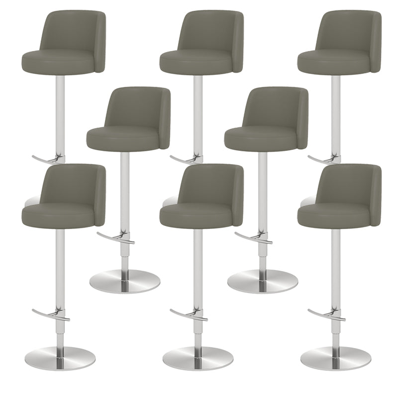 Glam Style Liftable Bar Stool PU Leather Counter Bar Stool with Metal Legs for Home
