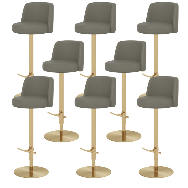 Glam Style Liftable Bar Stool PU Leather Counter Bar Stool with Metal Legs for Home