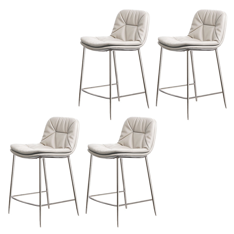 Glam Style Counter Stool Faux Leather Counter-height Stool for Indoor