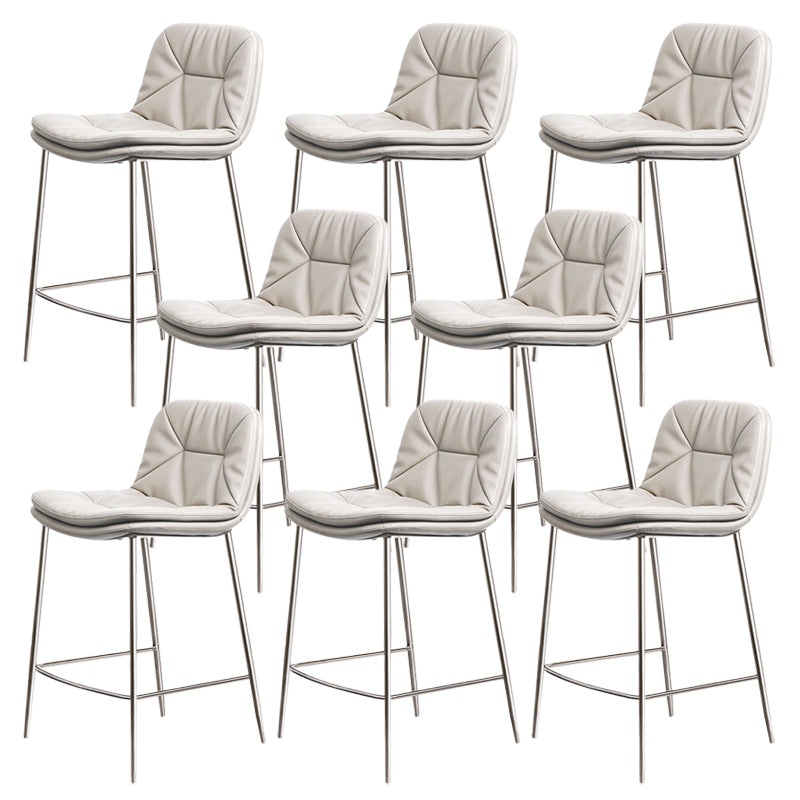 Glam Style Counter Stool Faux Leather Counter-height Stool for Indoor