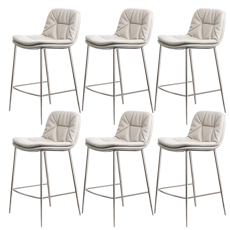 Glam Style Counter Stool Faux Leather Counter-height Stool for Indoor