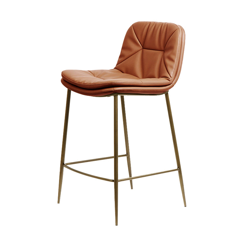 Glam Style Counter Stool Faux Leather Counter-height Stool for Indoor