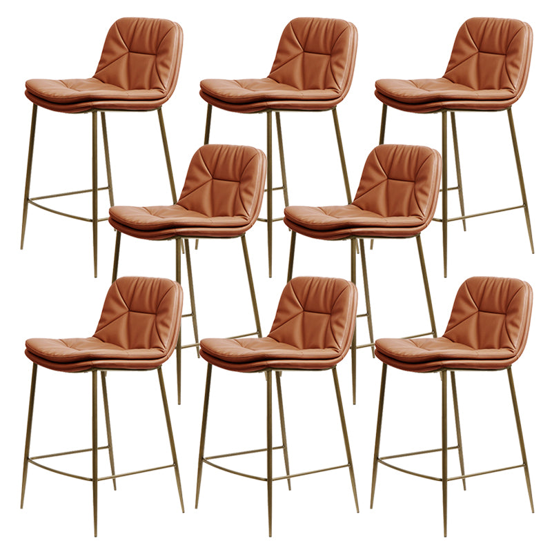 Glam Style Counter Stool Faux Leather Counter-height Stool for Indoor