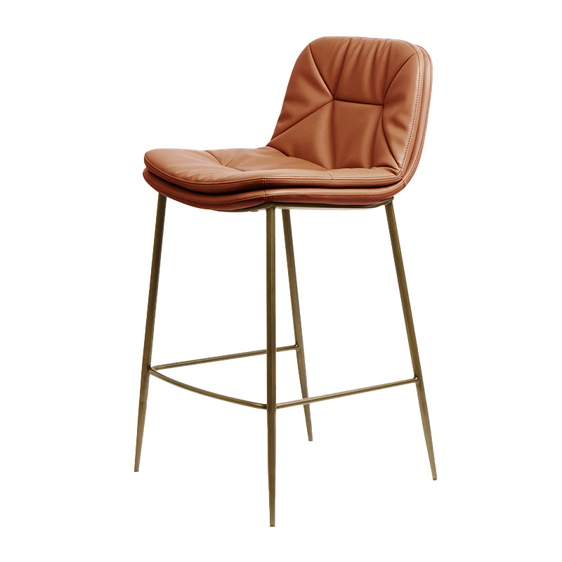 Glam Style Counter Stool Faux Leather Counter-height Stool for Indoor