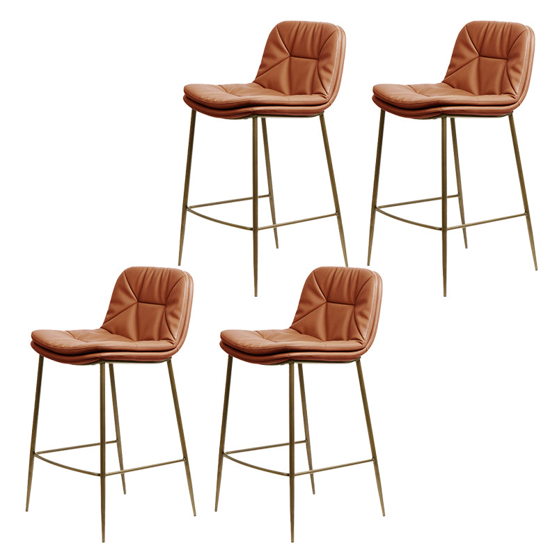 Glam Style Counter Stool Faux Leather Counter-height Stool for Indoor