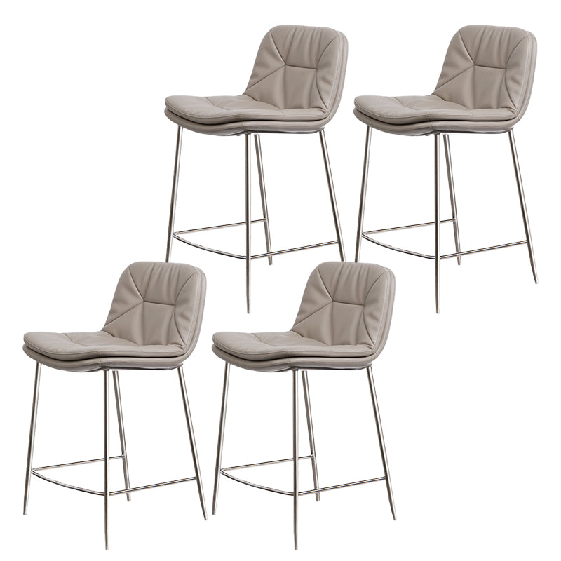 Glam Style Counter Stool Faux Leather Counter-height Stool for Indoor