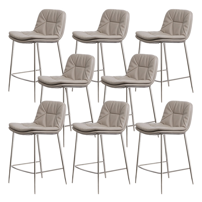 Glam Style Counter Stool Faux Leather Counter-height Stool for Indoor