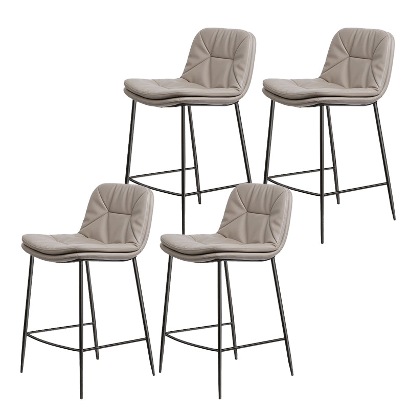 Glam Style Counter Stool Faux Leather Counter-height Stool for Indoor
