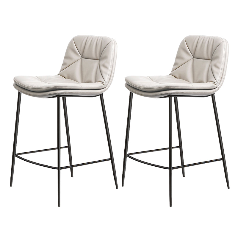 Glam Style Counter Stool Faux Leather Counter-height Stool for Indoor