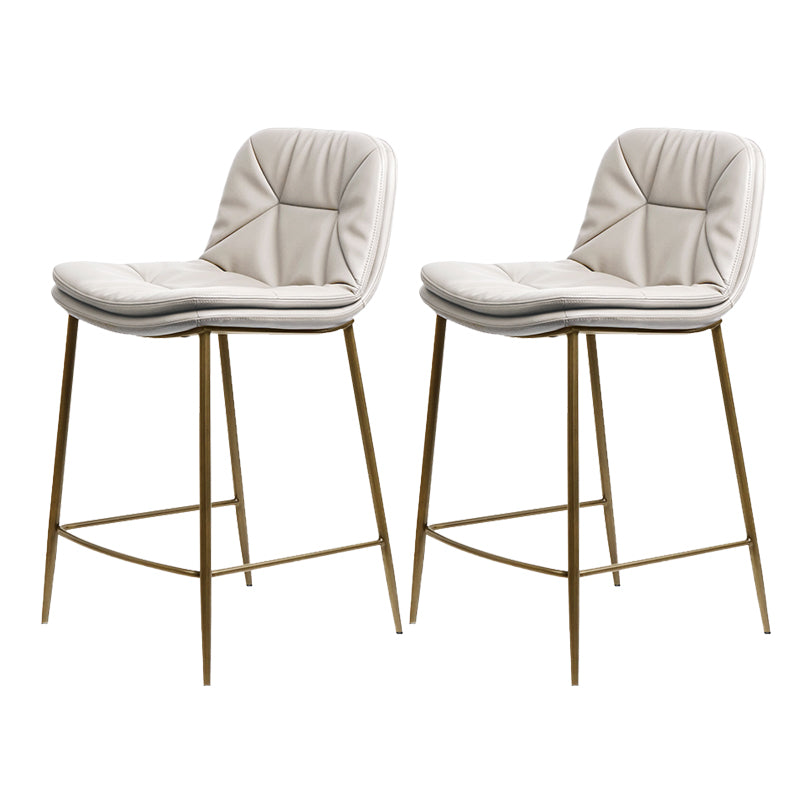 Glam Style Counter Stool Faux Leather Counter-height Stool for Indoor