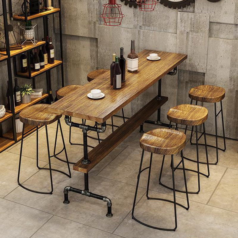 1/4/7 Pieces Counter Height Pub Set Industrial Wood Counter Set