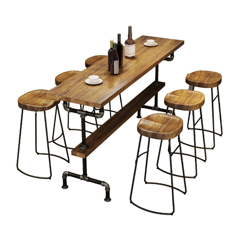 1/4/7 Pieces Counter Height Pub Set Industrial Wood Counter Set