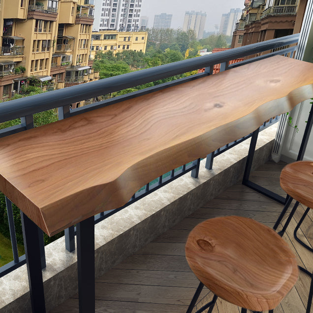 Industrial Style Bistro Bar Table Rectangle Wooden Bar Table for Dining Room