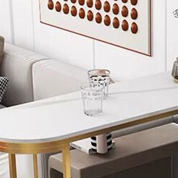 Modern Sintered Stone Bistro Bar Table Metal Base Bar Table with Storage