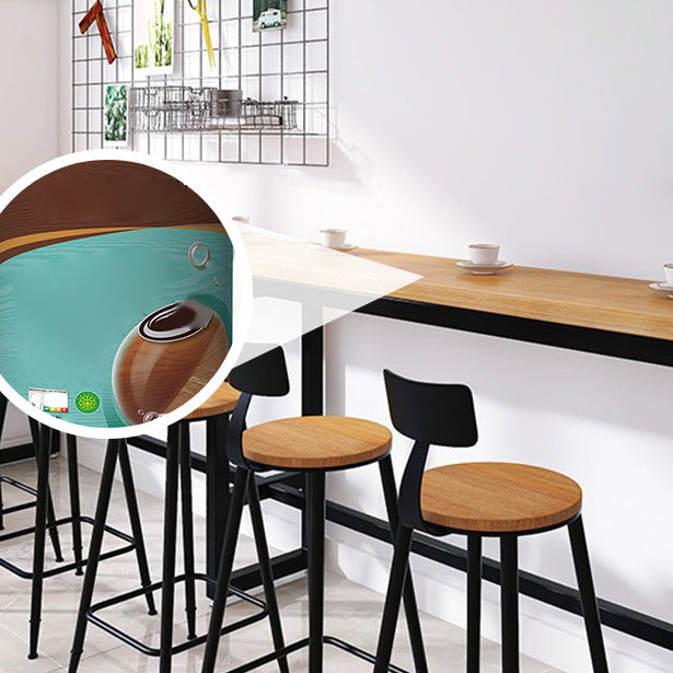 Rectangular Bar Height Table Industrial Style Bar Table with Trestle Base