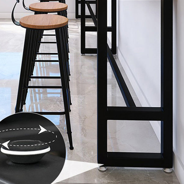 Rectangular Bar Height Table Industrial Style Bar Table with Trestle Base