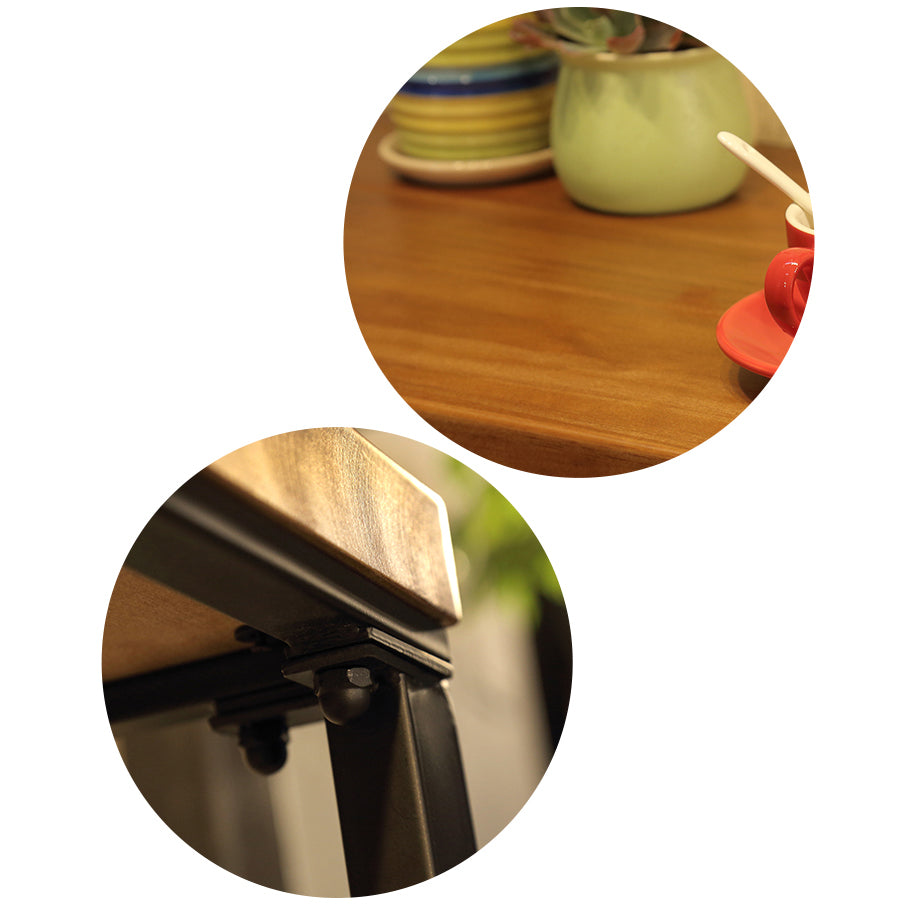 Industrial Bar Height Table Solid Wood Top Pub Table for Patio Use