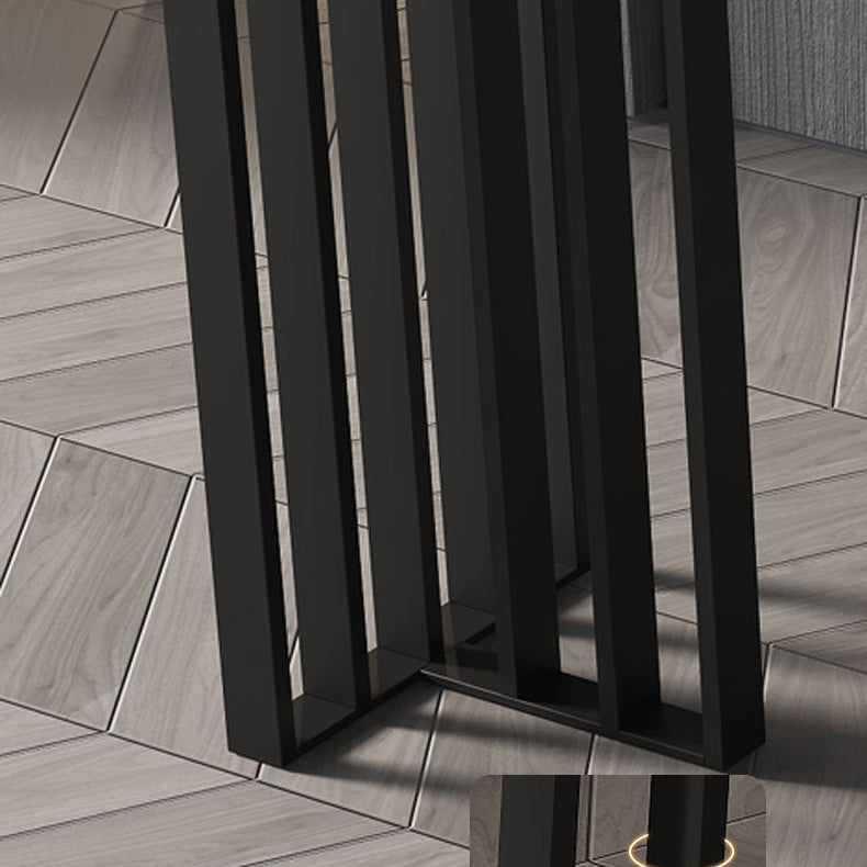 Industrial Style Bar Table Stone Top Bistro Table with Black Base