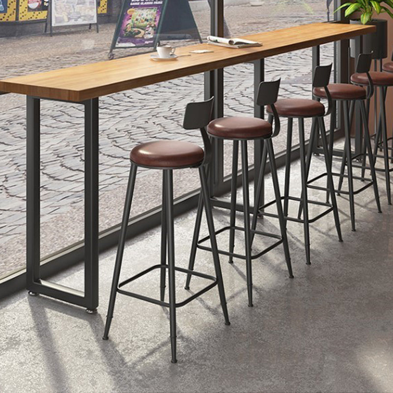 Industrial Style Bar Table Solid Wood Rectangle Bistro Bar Desk