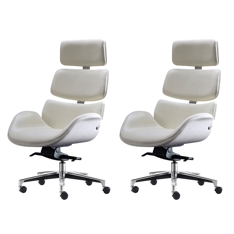 Contemporary Leather Managers Chair Height-adjustable Swivel Chair for Office