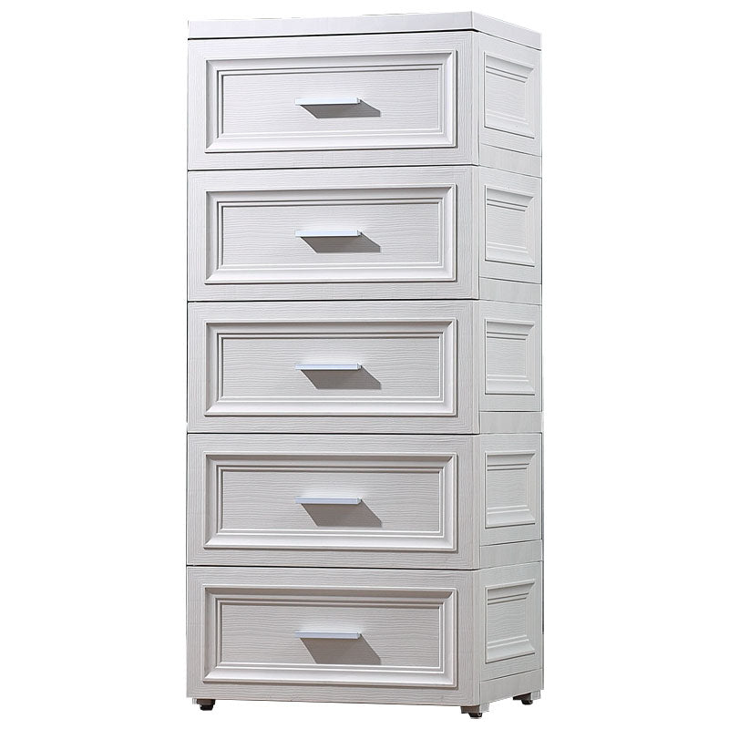 Modern Kids Nightstand Plastic Chest Nursery Dresser with 5 Drawers , 14.82 Inch W