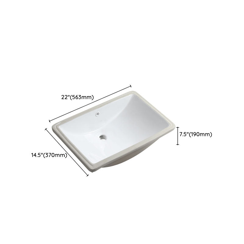 Modern Porcelain Bathroom Sink Undermount Bathroom Sink in White(Not Including Faucet)