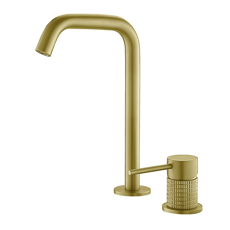 Luxury 8.97" H Vanity Sink Faucet Circular Lever Handle Basin Faucet