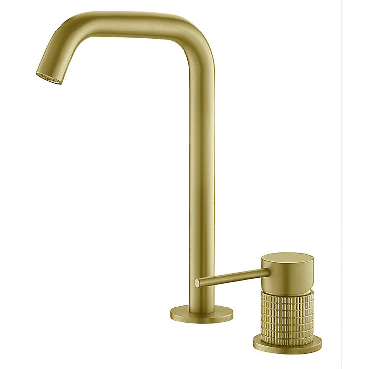 Luxury 8.97" H Vanity Sink Faucet Circular Lever Handle Basin Faucet