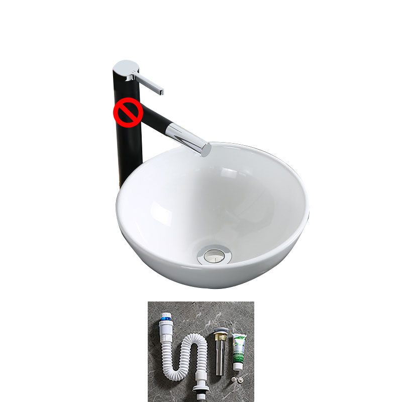 Modern Bathroom Sink Porcelain Rectangle Bathroom Sink in White(Not Including Faucet)