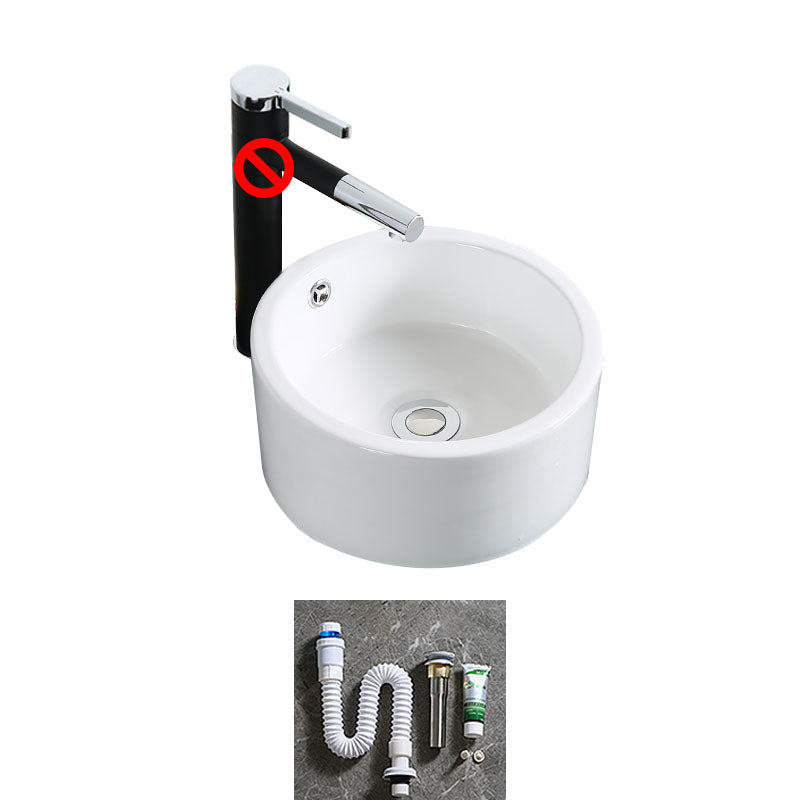 Modern Bathroom Sink Porcelain Rectangle Bathroom Sink in White(Not Including Faucet)