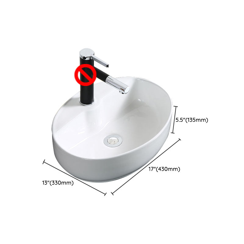 Modern Bathroom Sink Porcelain Rectangle Bathroom Sink in White(Not Including Faucet)
