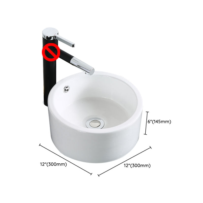 Modern Bathroom Sink Porcelain Rectangle Bathroom Sink in White(Not Including Faucet)