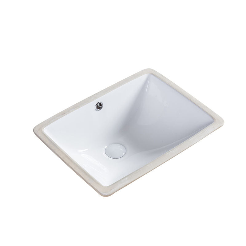 Modern Undermount Vanity Sink Round Porcelain with Pop-Up Drain Bathroom Sink Only