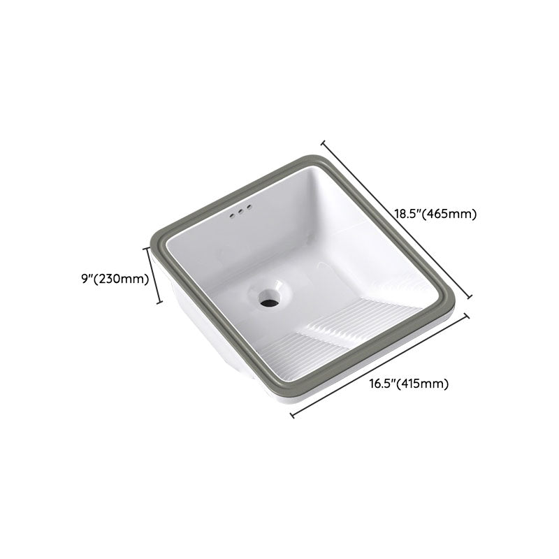 Modern Bathroom Sink Porcelain Bathroom Sink with Rectangular Shape(Not Included Faucets)